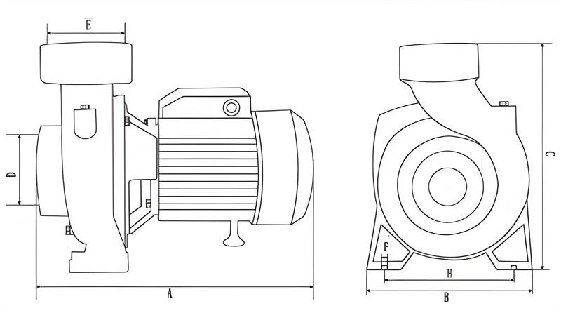 surface water pump dimension